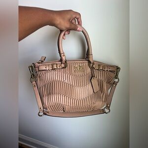 Coach Madison Sophia leather gathered  silver gray  Satchel shoulder bag  18620